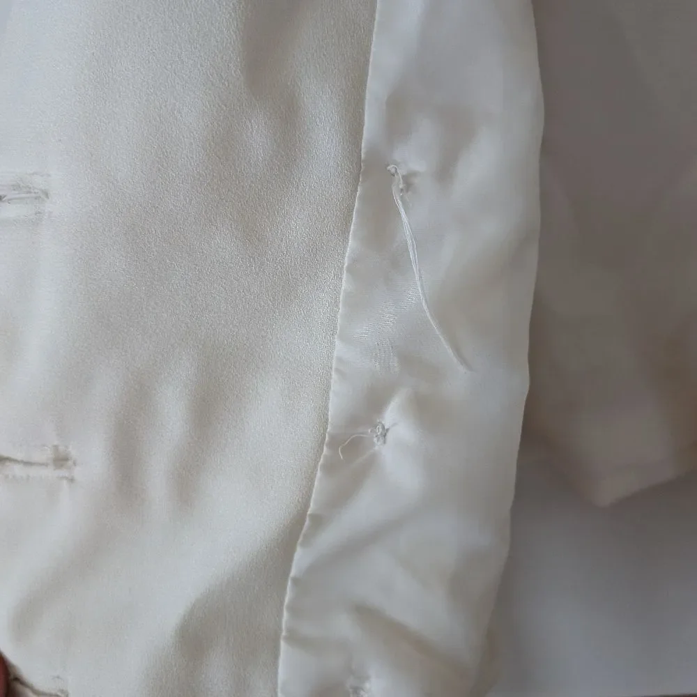 Lord & Taylor Vintage White Double Breasted Old Money Gold Button Blazer Size 14 - Picture 4 of 10